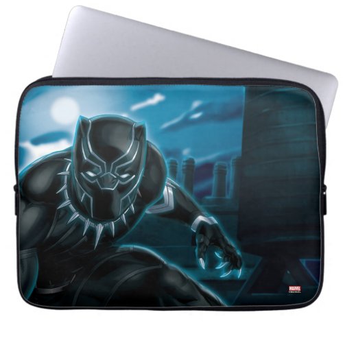 Avengers Classics  Black Panther On Rooftop Laptop Sleeve