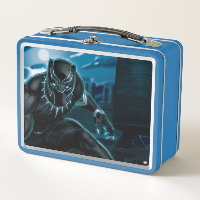 Avengers Classics | Black Panther On Rooftop Metal Lunch Box (Front)