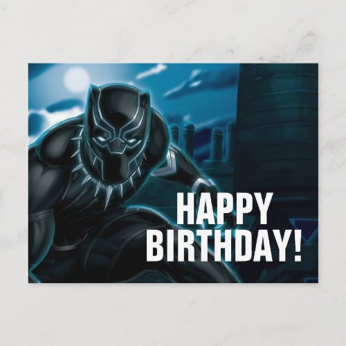 Avengers Classics  Black Panther On Rooftop Postcard