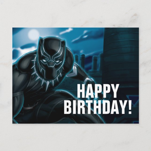 Avengers Classics | Black Panther On Rooftop Postcard (Front)