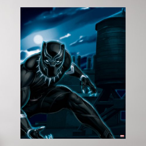 Avengers Classics  Black Panther On Rooftop Poster