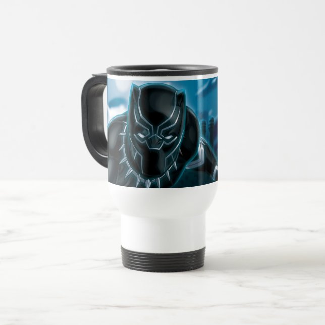 Avengers Classics | Black Panther On Rooftop Travel Mug (Front Left)