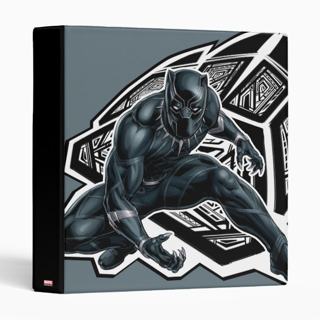 Avengers Classics | Black Panther Paw Badge 3 Ring Binder (Front/Spine)