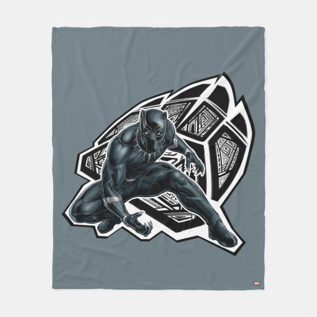 Avengers Classics | Black Panther Paw Badge Fleece Blanket (Front)
