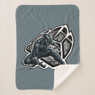 Avengers Classics   Black Panther Paw Badge Sherpa Blanket