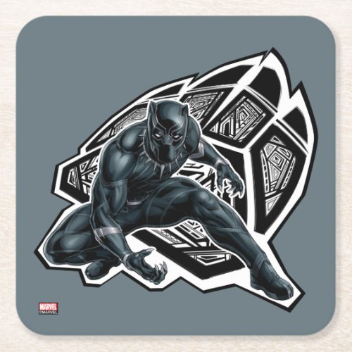 Avengers Classics  Black Panther Paw Badge Square Paper Coaster
