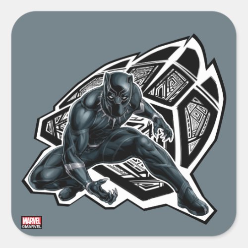 Avengers Classics  Black Panther Paw Badge Square Sticker
