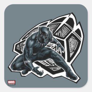 Avengers Classics Black Panther Paw Badge Square Sticker