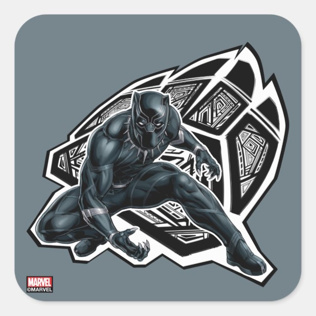Avengers Classics | Black Panther Paw Badge Square Sticker (Front)
