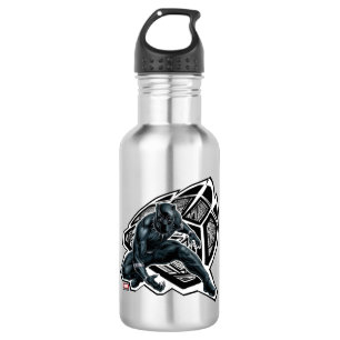 Avengers Classics   Black Panther Paw Badge Stainless Steel Water Bottle