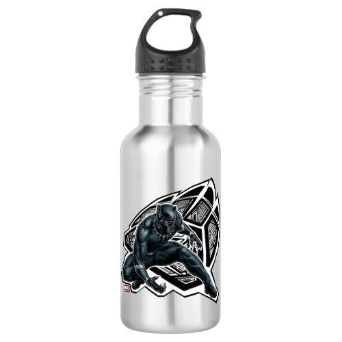 Avengers Classics  Black Panther Paw Badge Stainless Steel Water Bottle