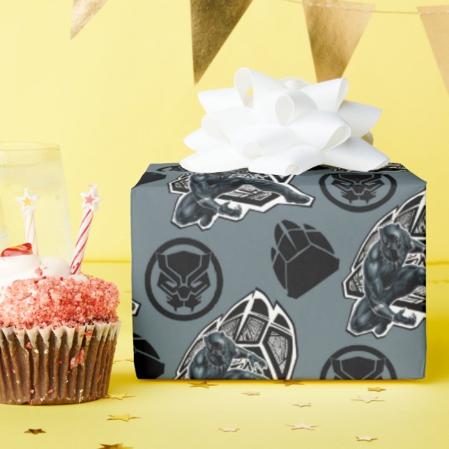 Avengers Classics | Black Panther Paw Badge Wrapping Paper (Birthday Party)