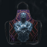 Avengers Classics | Black Panther Salute Apron<br><div class="desc">Check out Black Panther standing with his arms crossed over his chest in the Wakanda Forever salute,  glowing in the light with a purple and gold tribal pattern background.</div>