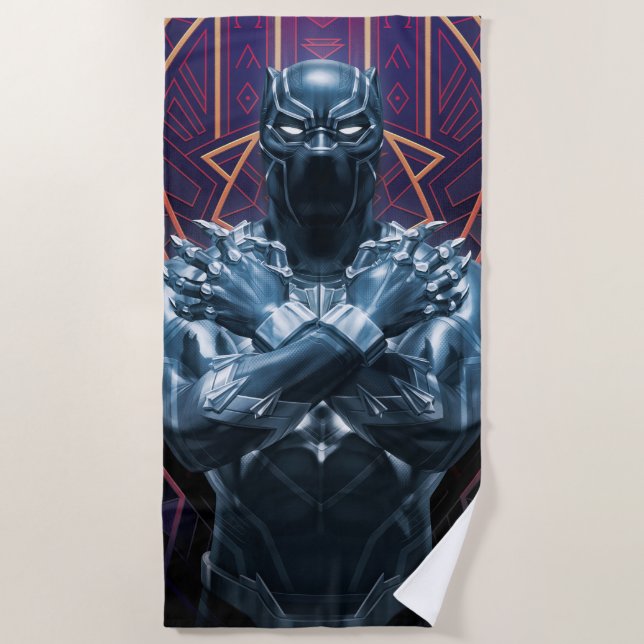 Avengers Classics | Black Panther Salute Beach Towel (Front)