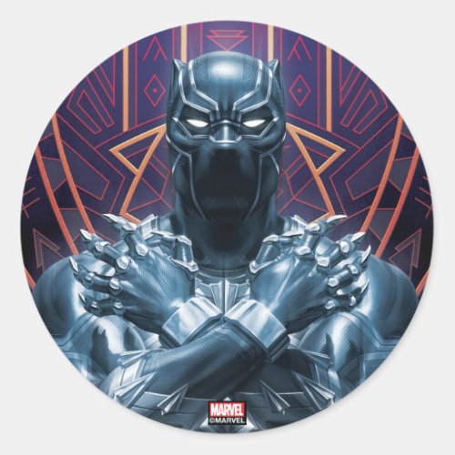 Avengers Classics  Black Panther Salute Classic Round Sticker