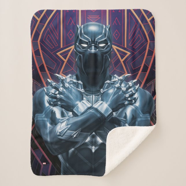 Avengers Classics | Black Panther Salute Sherpa Blanket (Front)