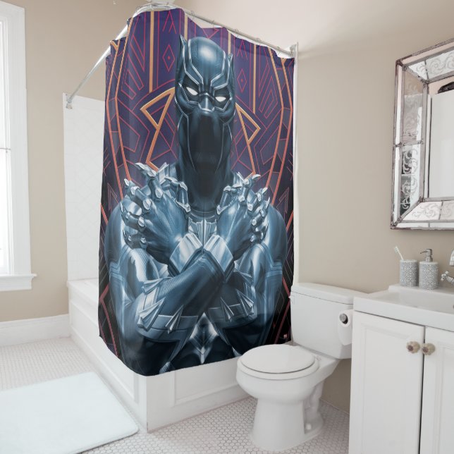 Avengers Classics | Black Panther Salute Shower Curtain (In Situ)
