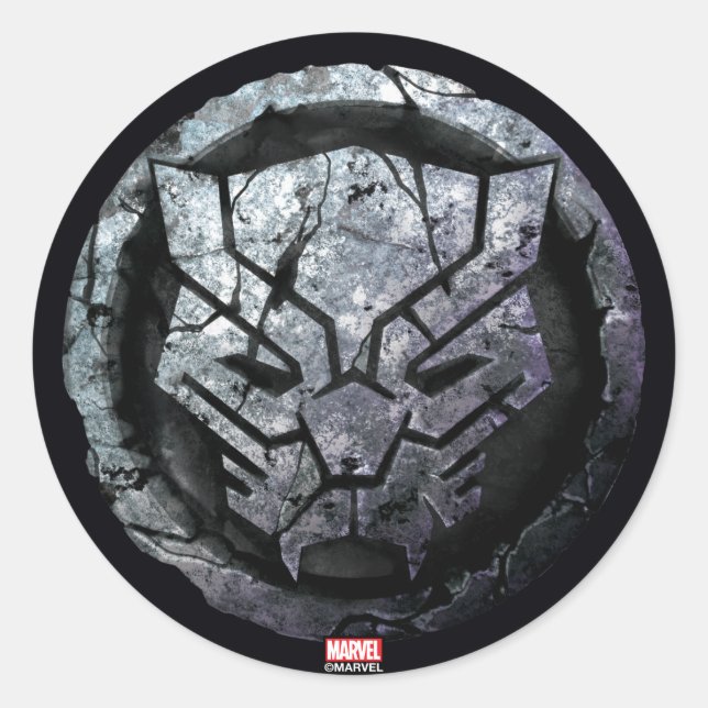 Avengers Classics | Black Panther Stone Emblem Classic Round Sticker (Front)
