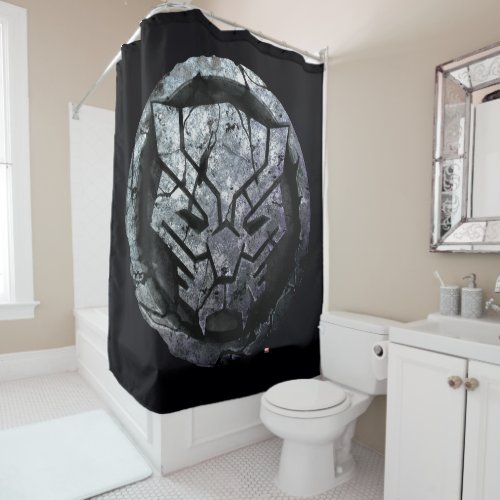 Avengers Classics  Black Panther Stone Emblem Shower Curtain