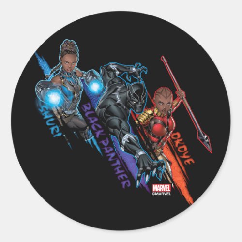 Avengers Classics  Black Panther Team Up Classic Round Sticker