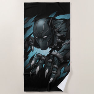 Avengers Classics Black Panther Tearing Through Beach Towel