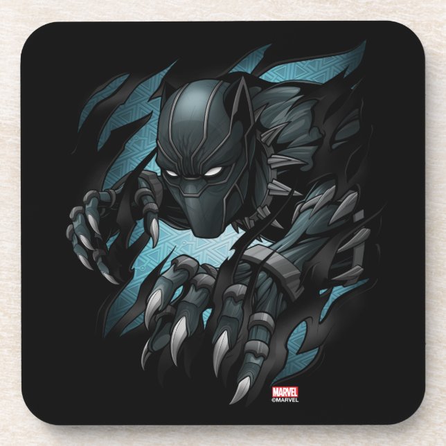 Avengers Classics | Black Panther Tearing Through Beverage Coaster (Front)