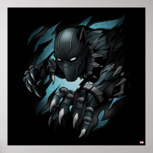 Avengers Classics Black Panther Tearing Through Poster