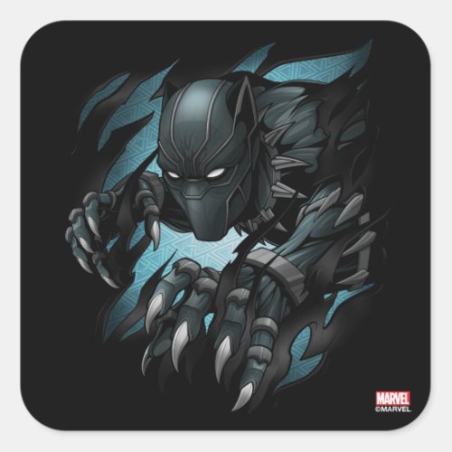 Avengers Classics  Black Panther Tearing Through Square Sticker