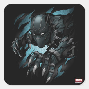 Avengers Classics   Black Panther Tearing Through Square Sticker