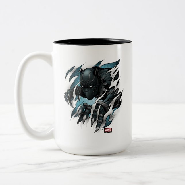 Avengers Classics | Black Panther Tearing Through Two-Tone Coffee Mug (Left)