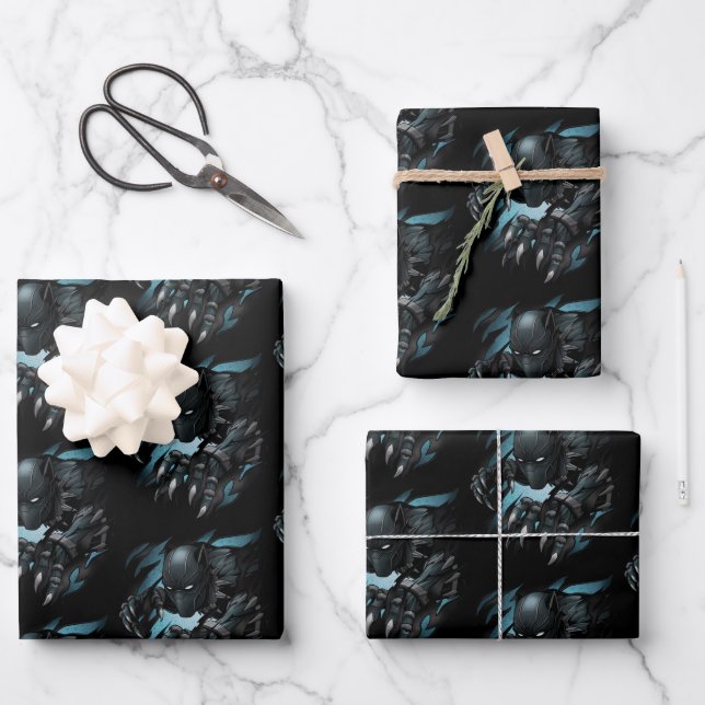 Avengers Classics | Black Panther Tearing Through Wrapping Paper Sheets (Front)