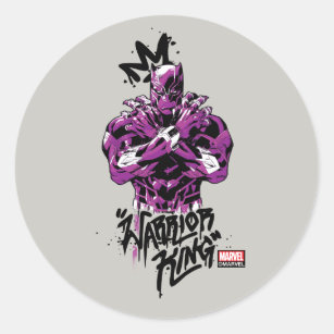 Avengers Classics   Black Panther Warrior King Classic Round Sticker
