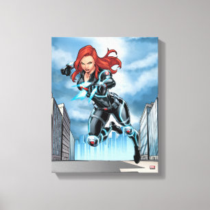 Avengers Classics   Black Widow Attack Canvas Print