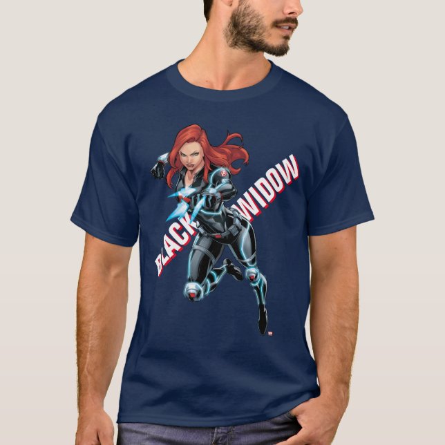 Avengers Classics | Black Widow Attack T-Shirt (Front)