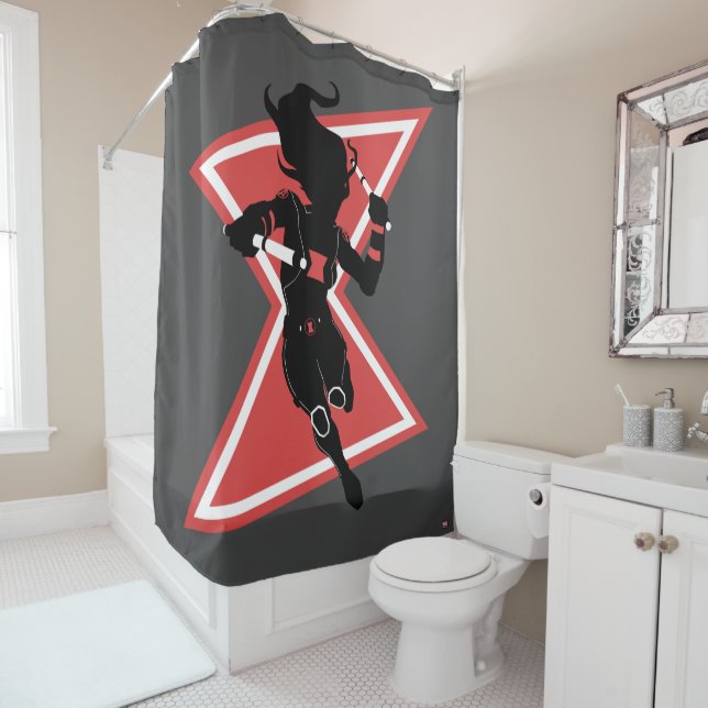 Avengers Classics | Black Widow Icon Graphic Shower Curtain (In Situ)