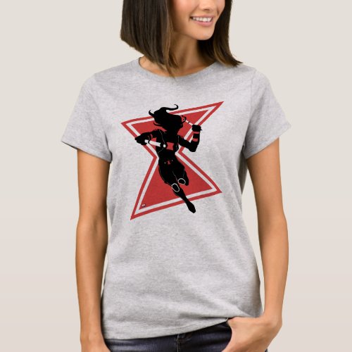 Avengers Classics | Black Widow Icon Graphic T-Shirt - Check out this outline of Black Widow atop a stylized hourglass logo.