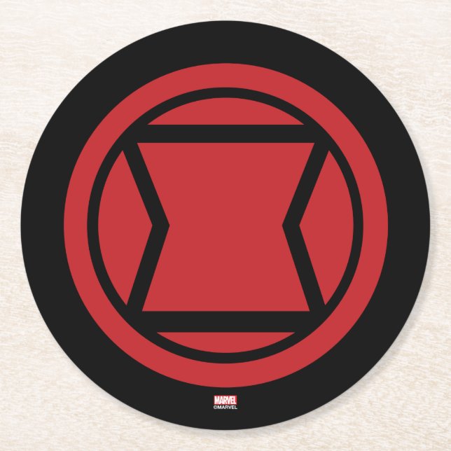 Avengers Classics | Black Widow Icon Round Paper Coaster (Front)
