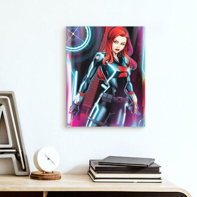 Avengers Classics | Black Widow Neon Glow Canvas Print (Creator Uploaded)