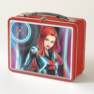 Avengers Classics Black Widow Neon Glow Metal Lunch Box