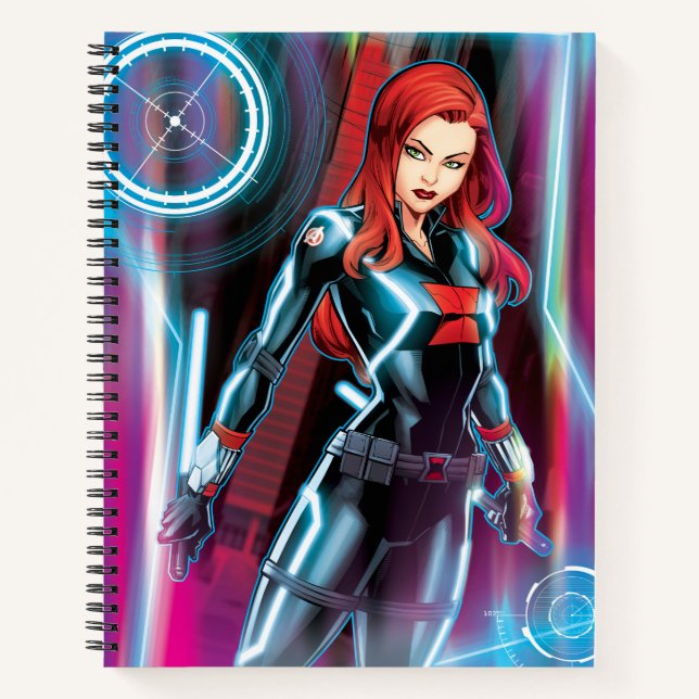 Avengers Classics | Black Widow Neon Glow Notebook (Front)