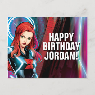 Avengers Classics Black Widow Neon Glow Postcard
