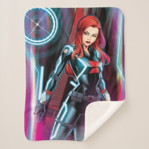 Avengers Classics   Black Widow Neon Glow Sherpa Blanket