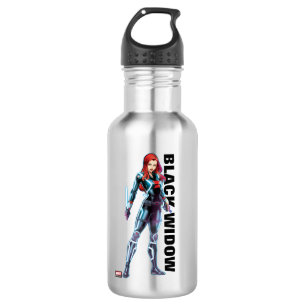 Avengers Classics   Black Widow Neon Glow Stainless Steel Water Bottle