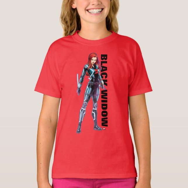 Avengers Classics | Black Widow Neon Glow T-Shirt (Front)