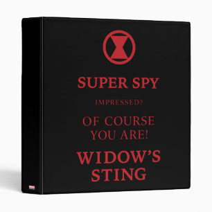 Avengers Classics   Black Widow Typography 3 Ring Binder