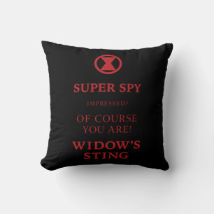 Avengers Classics   Black Widow Typography Throw Pillow
