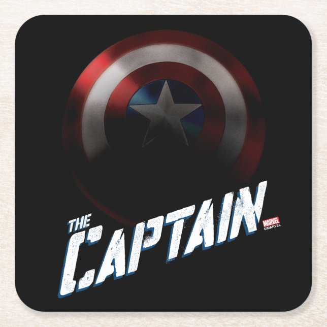 Avengers Classics | Captain America Bold Graphic Square Paper Coaster (Front)