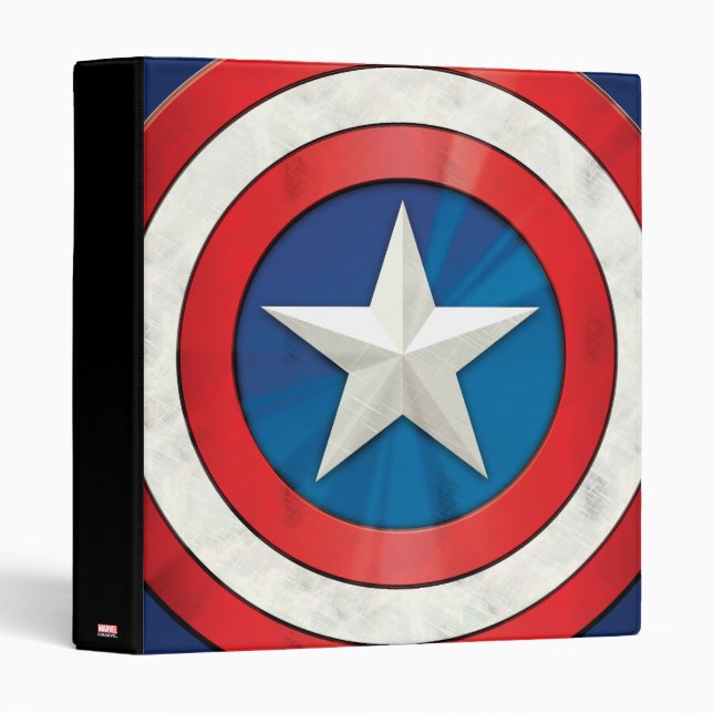 Avengers Classics | Captain America Brushed Shield 3 Ring Binder (Front/Spine)