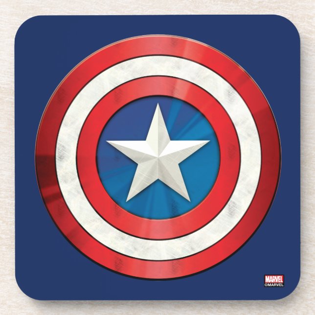Avengers Classics | Captain America Brushed Shield Beverage Coaster (Front)