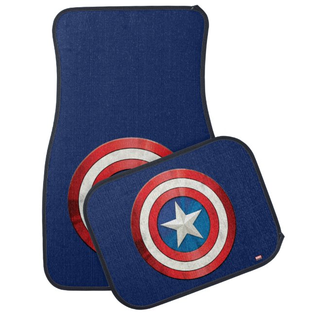 Avengers Classics | Captain America Brushed Shield Car Floor Mat (Set)
